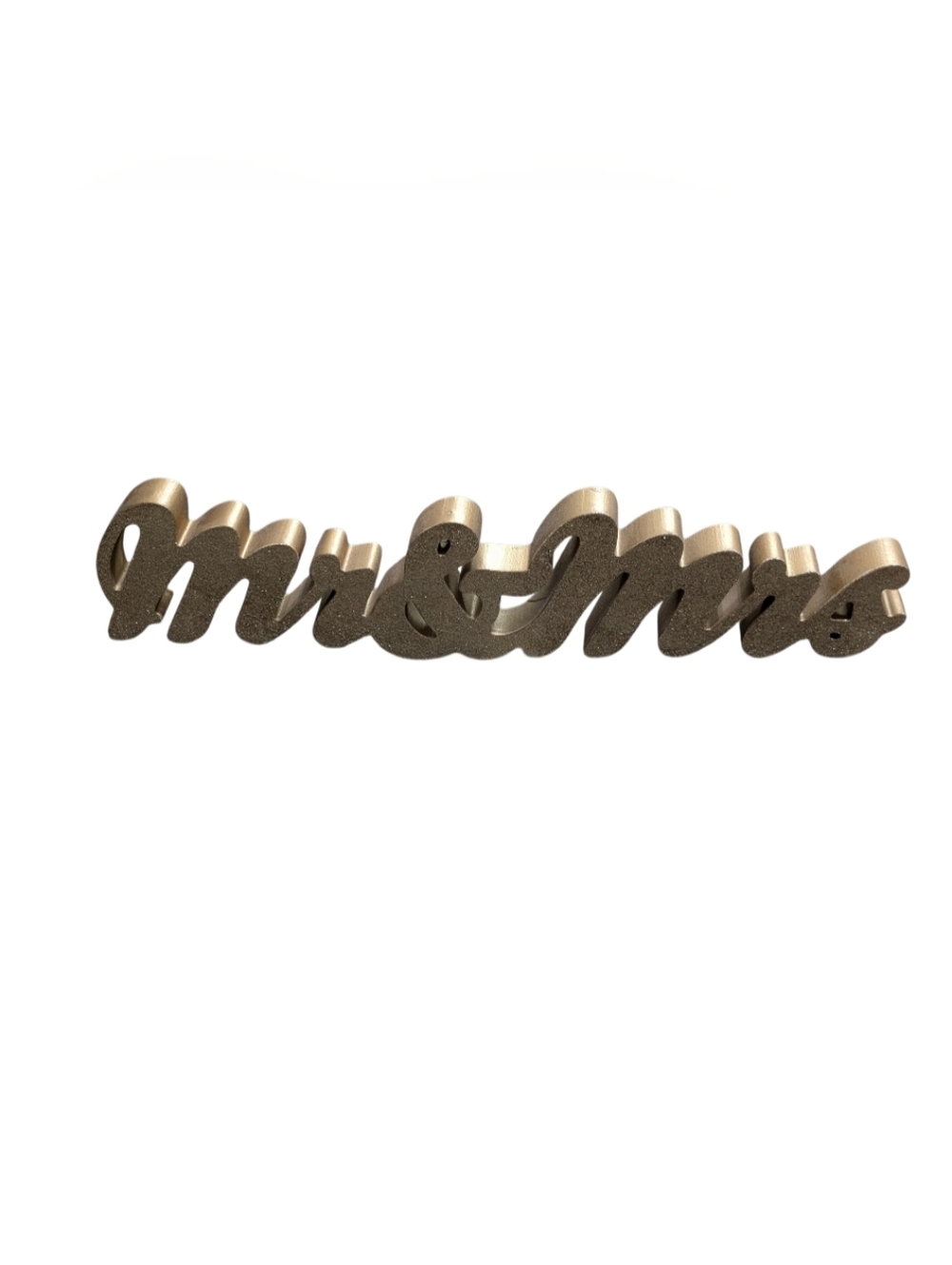 Gold Glitter "Mr & Mrs" Script Sign